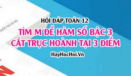 Tìm m để hàm số bậc 3 cắt trục hoành tại 3 điểm, điều kiện hàm số bậc 3 cắt trục hoành tại 3 điểm? Toán lớp 12 - Hỏi đáp